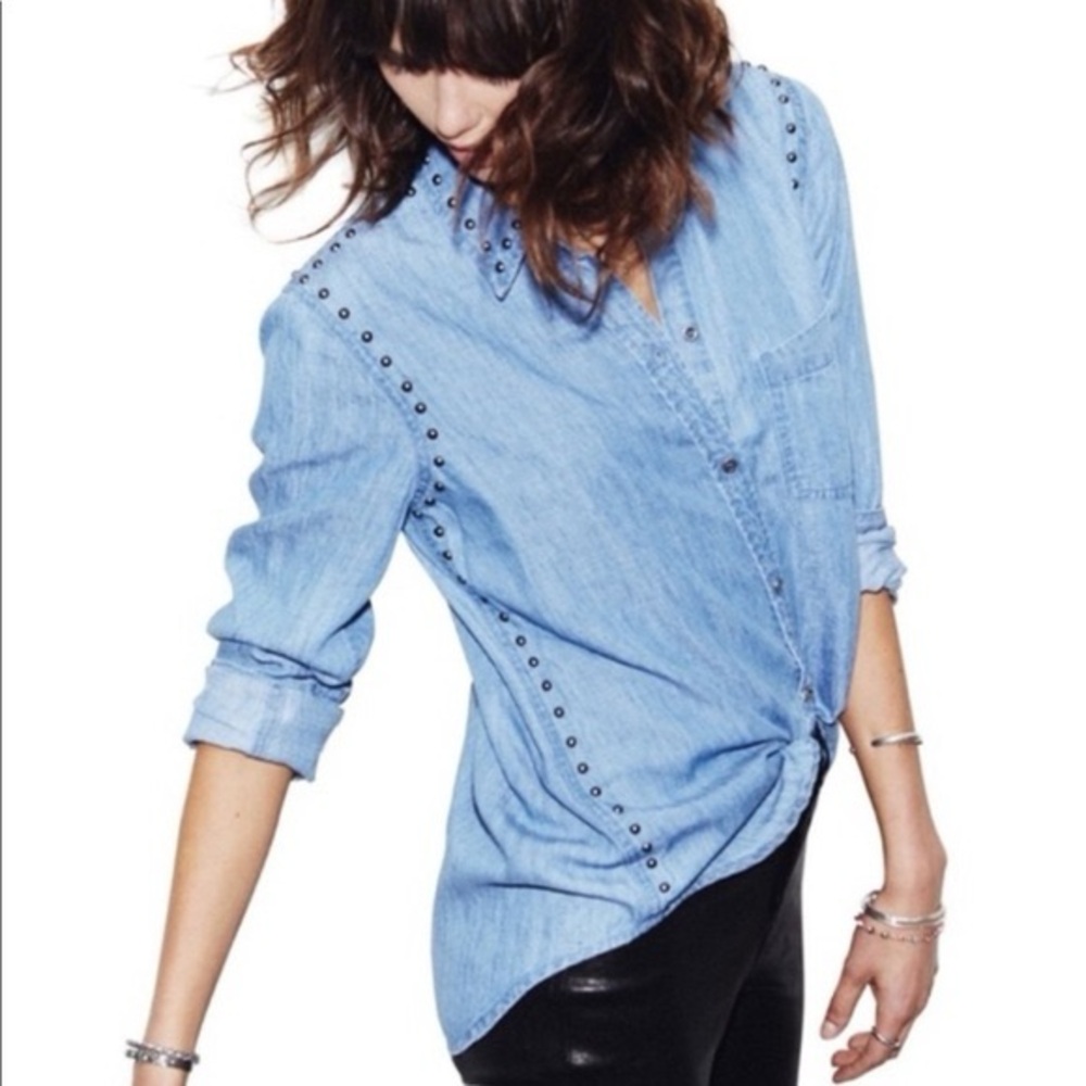 Rails Ingrid Studded Button Down Chambray Shirt W… - image 8